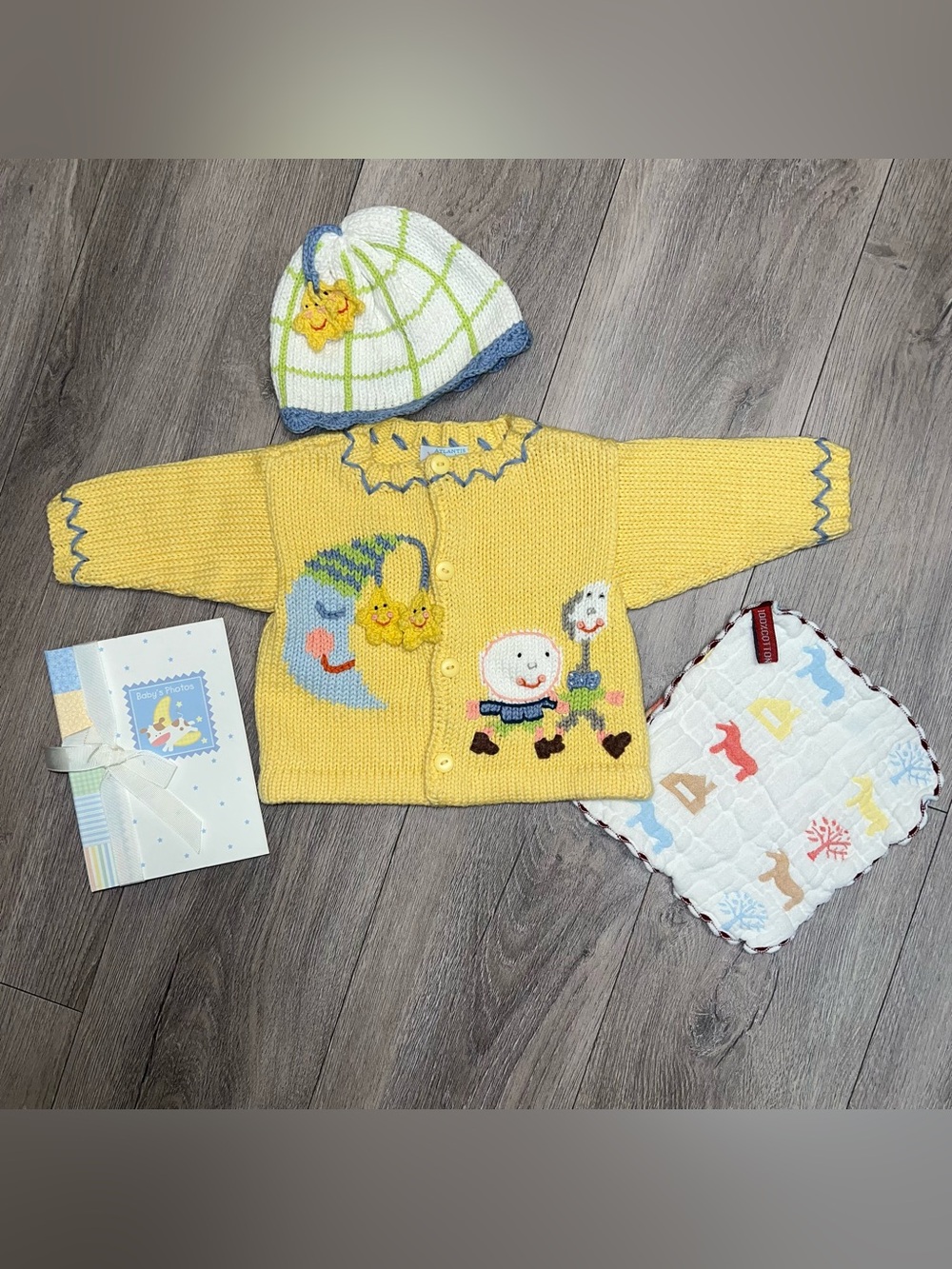 Baby Bundle Atlantis Baby Yellow Knit Humpty Dumpty Sweater Hat Baby Book 6-12M
